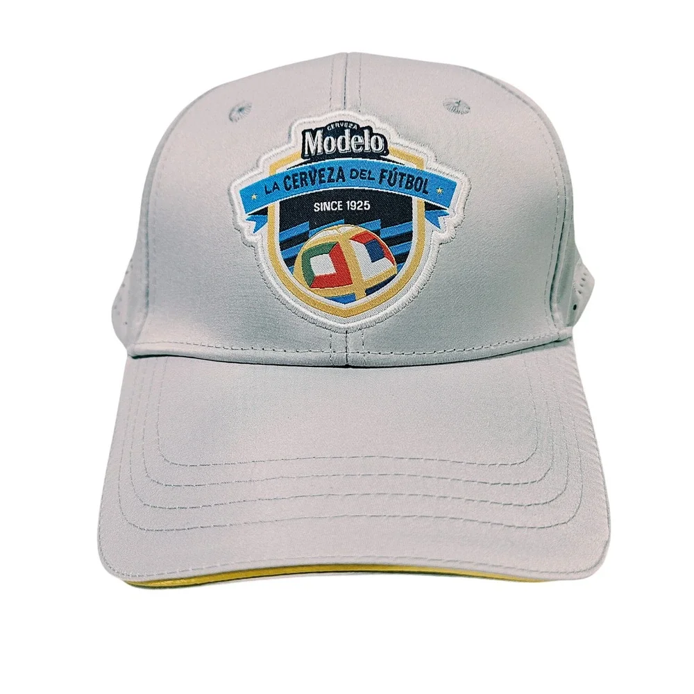 Modelo Gray La Cerveza Del Futbol Perforated Snapback Hat OSFM Soccer Beer Cap